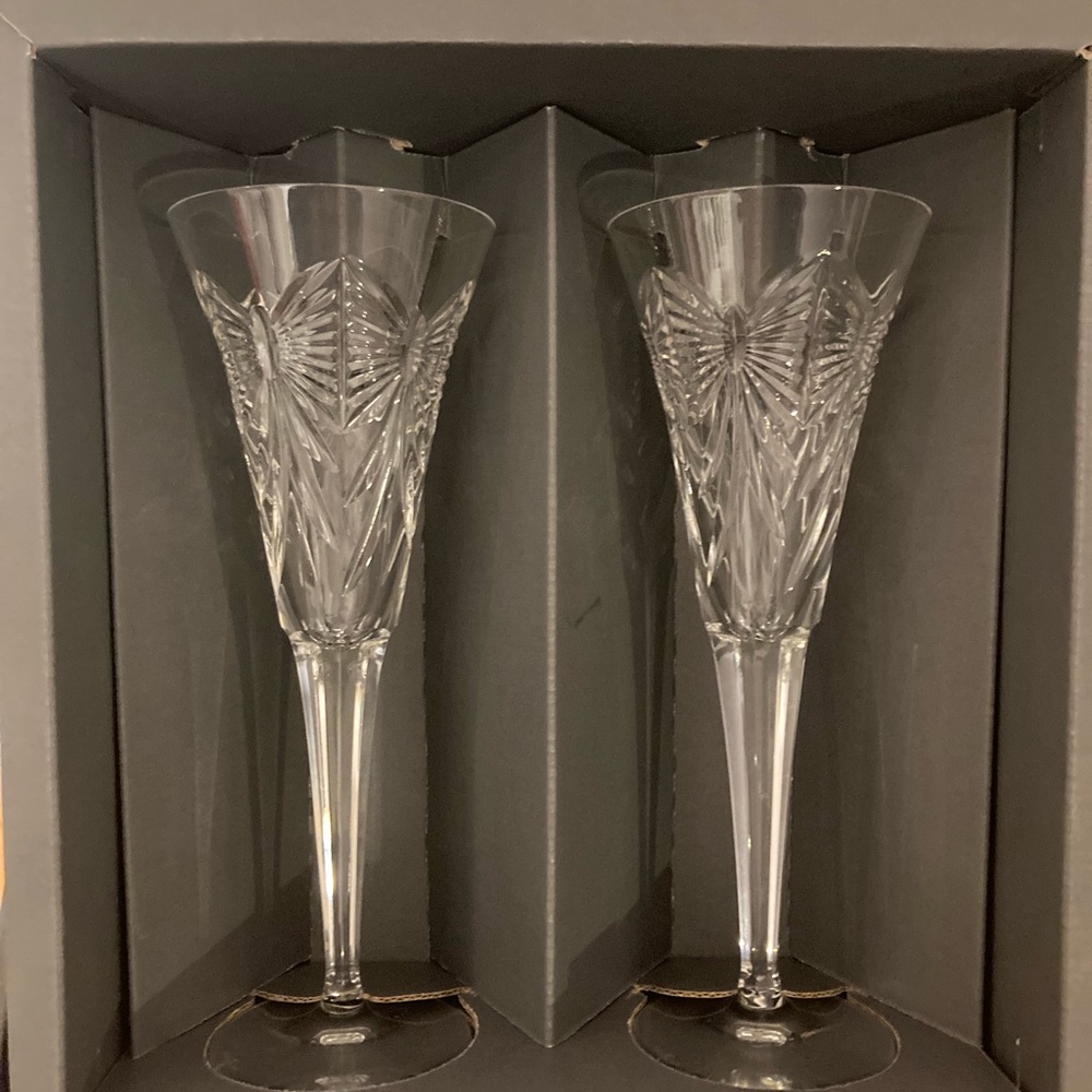 Authentic Glass Champagne Flutes